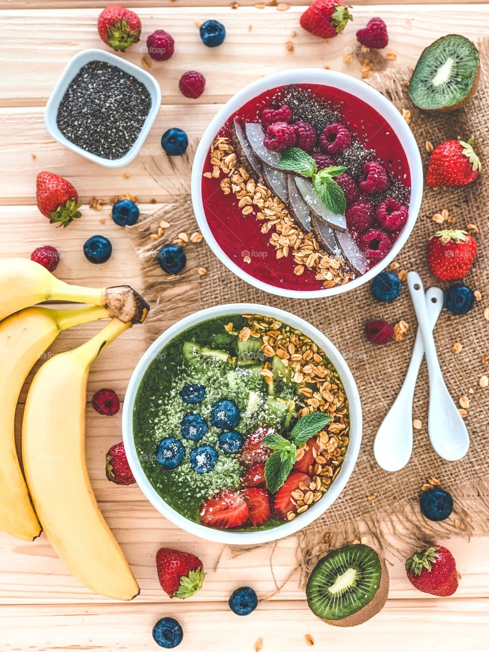 Smoothie bowl with fruits and berries