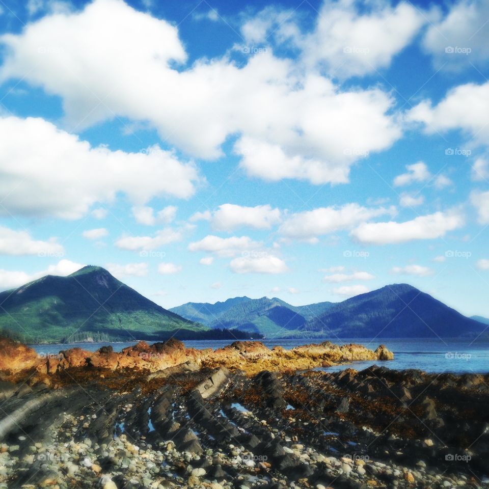 The mountains of Side Bay, Vancouver Island.