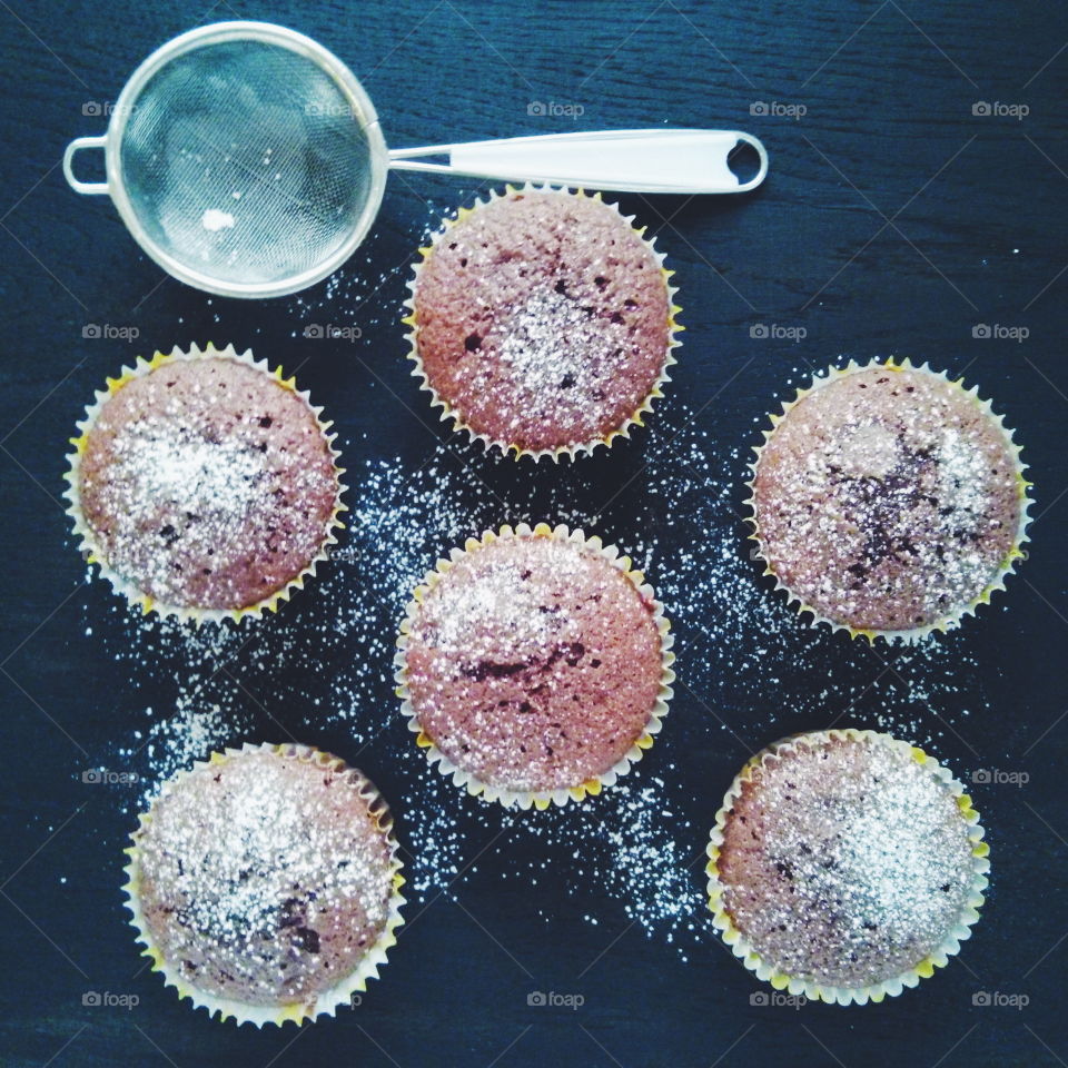 Homemade pancakes. Homemade pancakes on dark wooden background