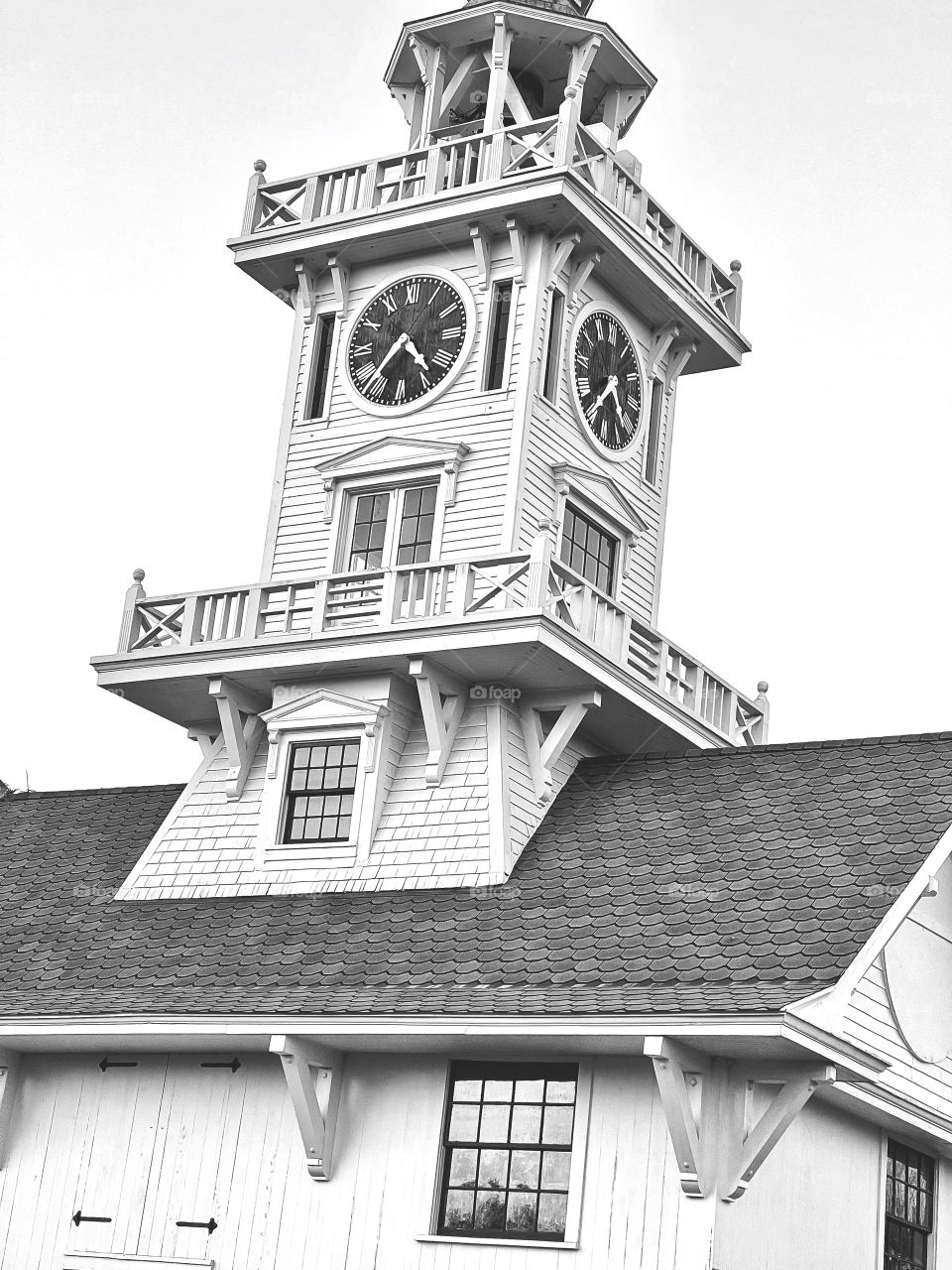 Clock tower on an old barn 