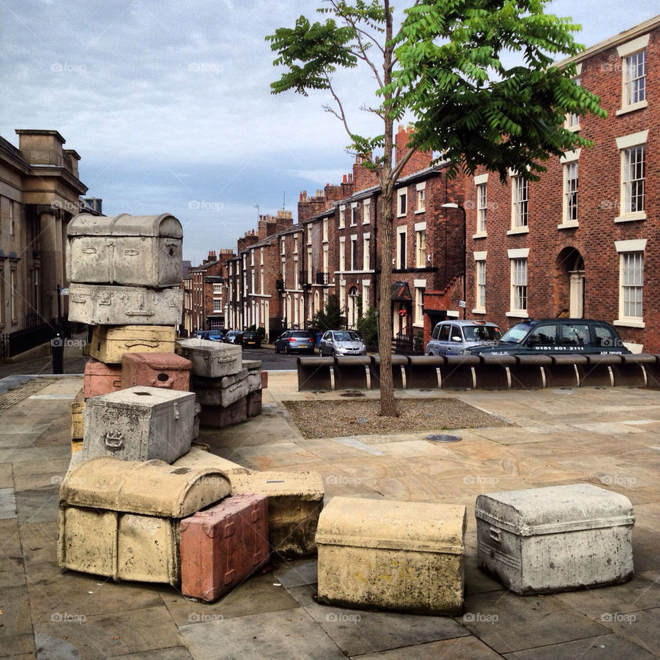 travel liverpool suitcases street scene by ianbeattie