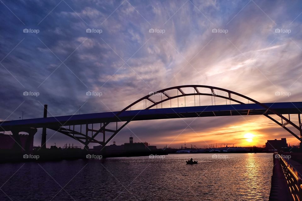 Sunset over Milwaukee Harbor 