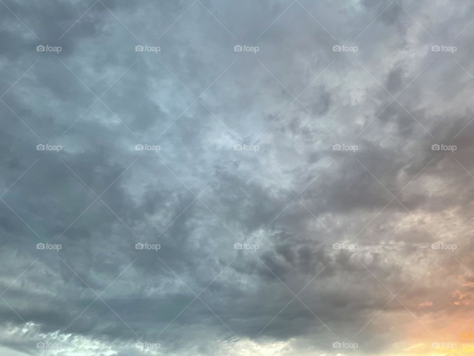 Dark grey rain clouds.