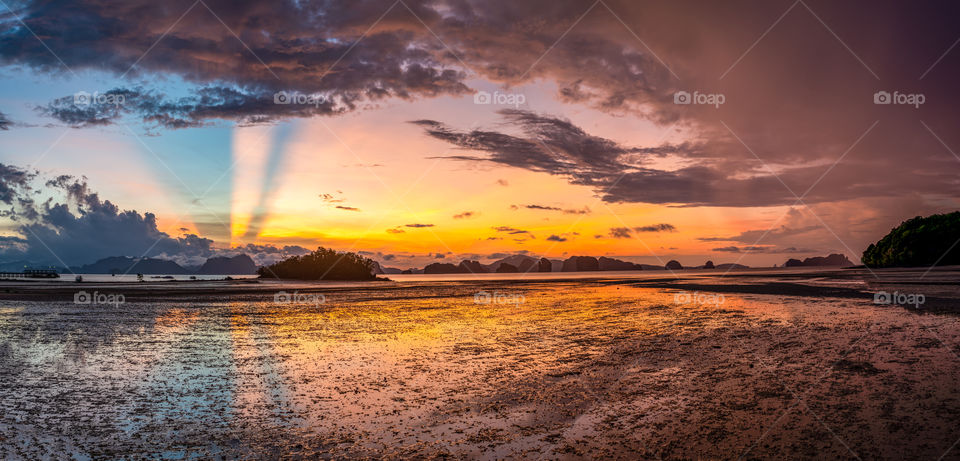 The most beautiful sunrise panorama view