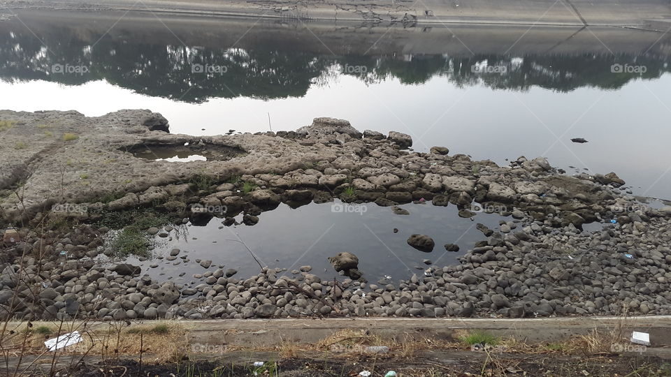 low tide on the river