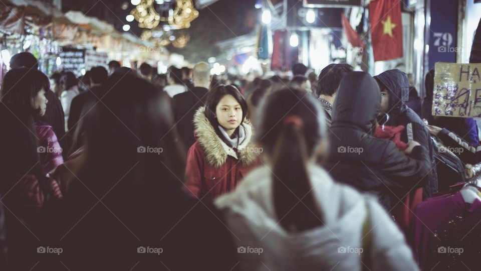 Girl on Hanoi street market