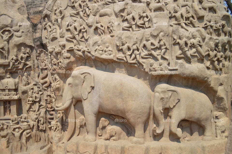 Mahabalipuram’s UNESCO world heritage site , stone carving , monoliths 