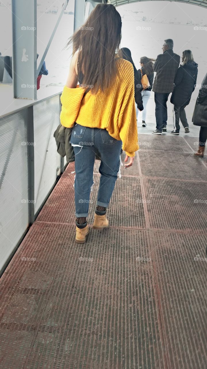 Girl in yellow.