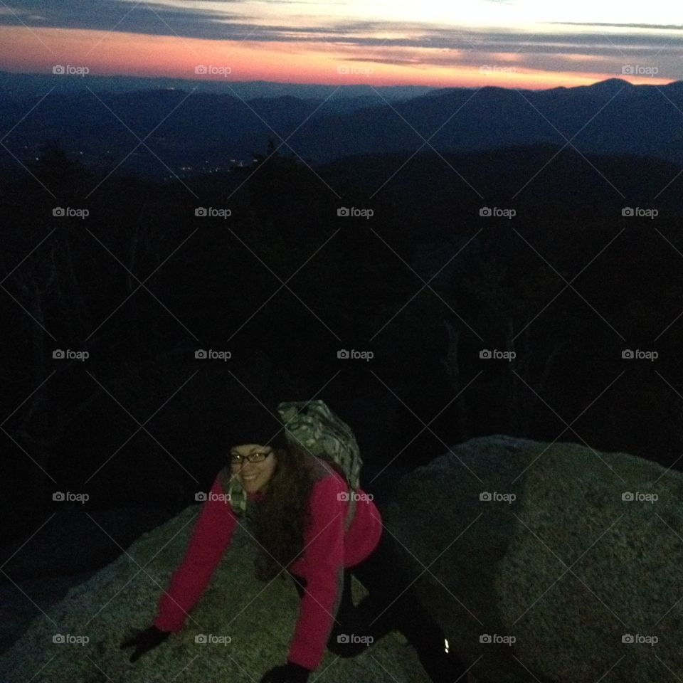 Giovanna Roman. First hiking at night in VA