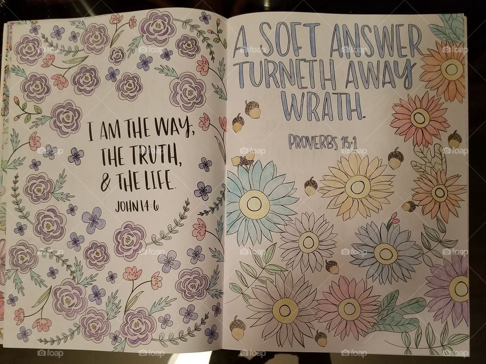 my artwork from the scripture coloring book