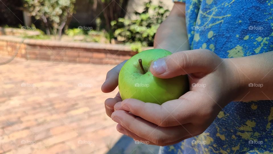 Apple in child's hands