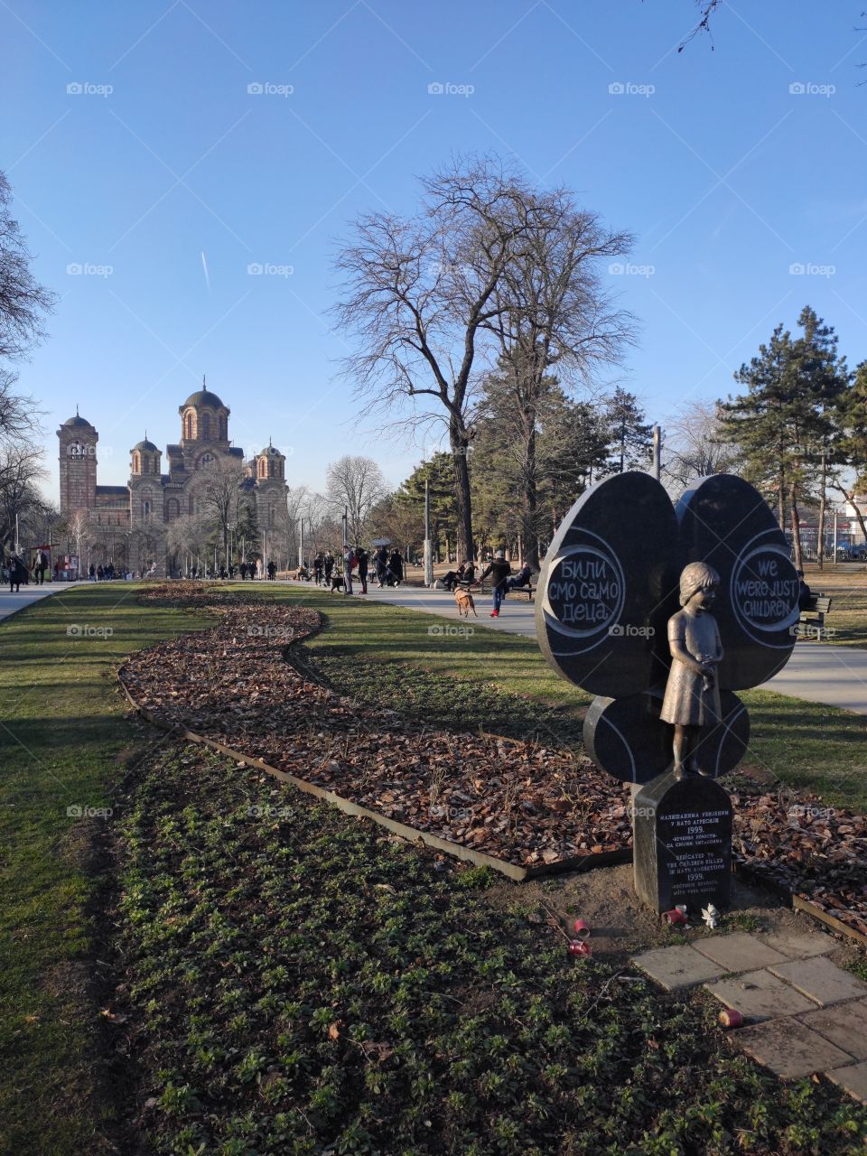 Monument of the children died in NATO air raids Tasmajdan Serbia Belgrade