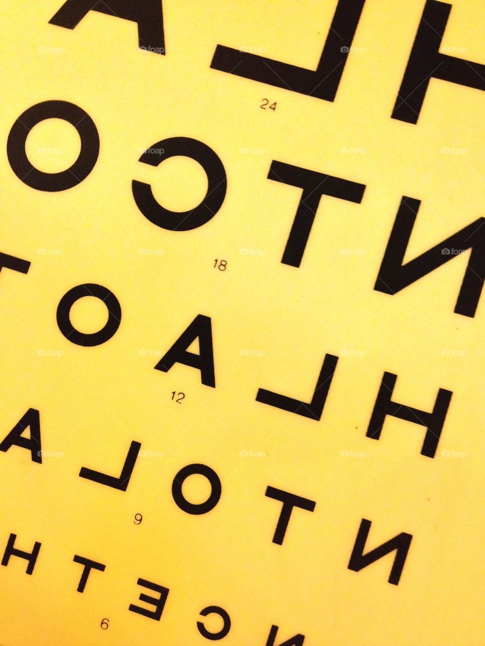 Opticians reading card