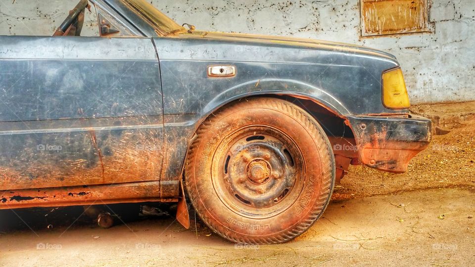 Car Tyre Door Vintage Old