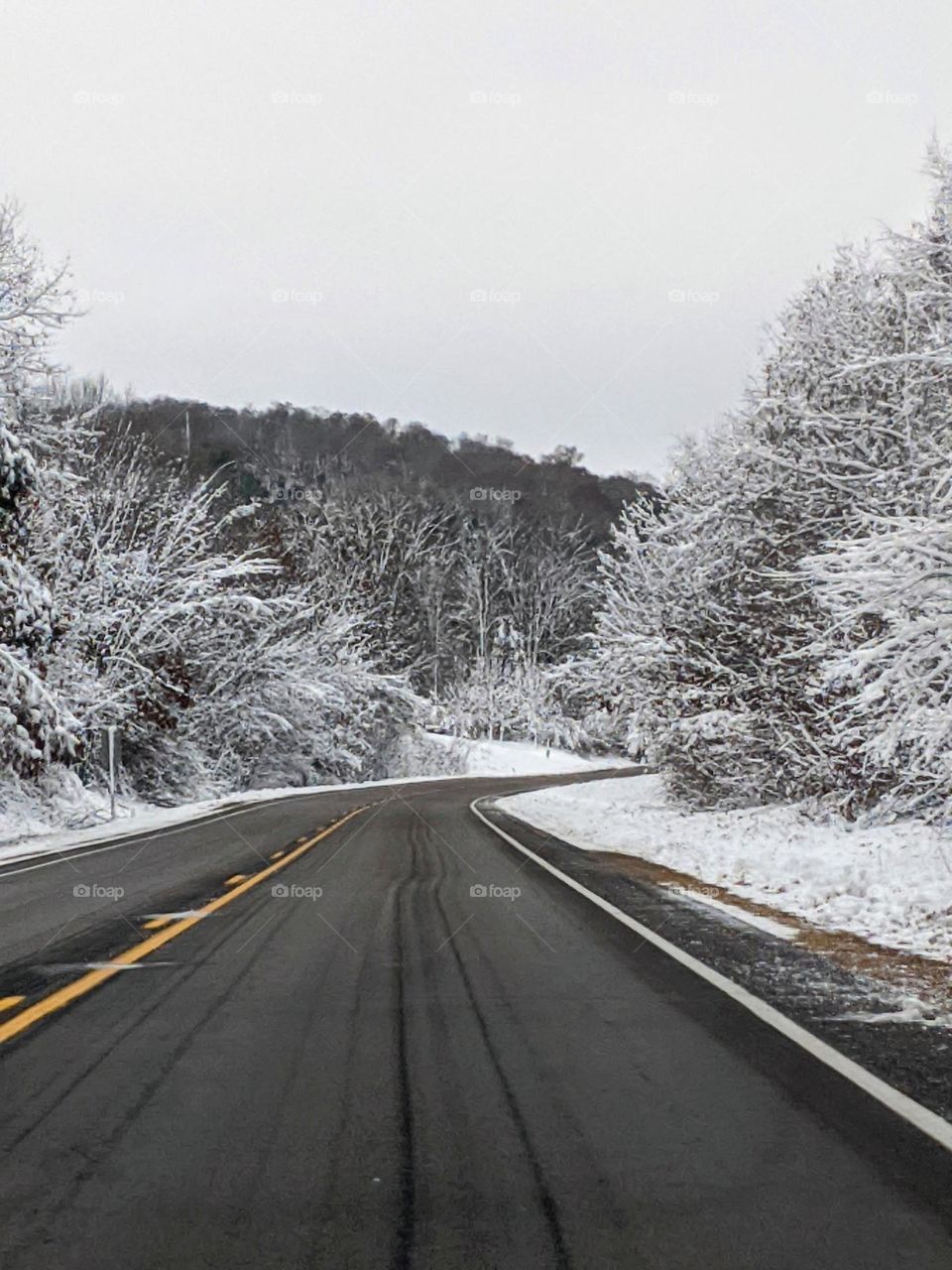 snowy road