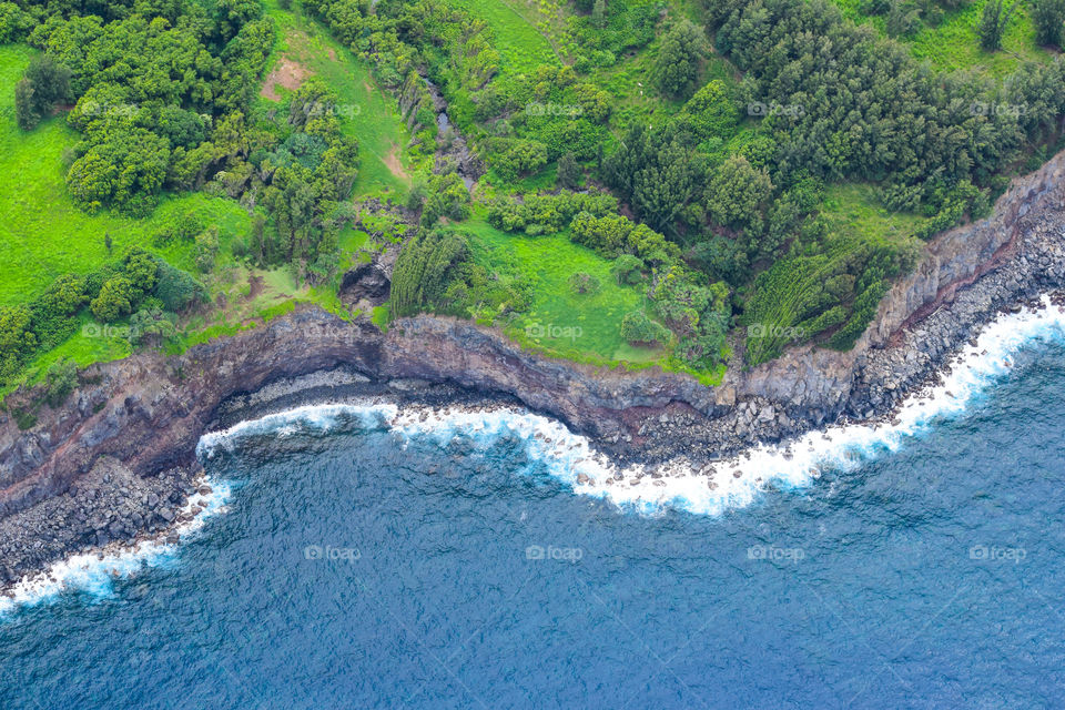 Bird's-eye view of Hawaii coast