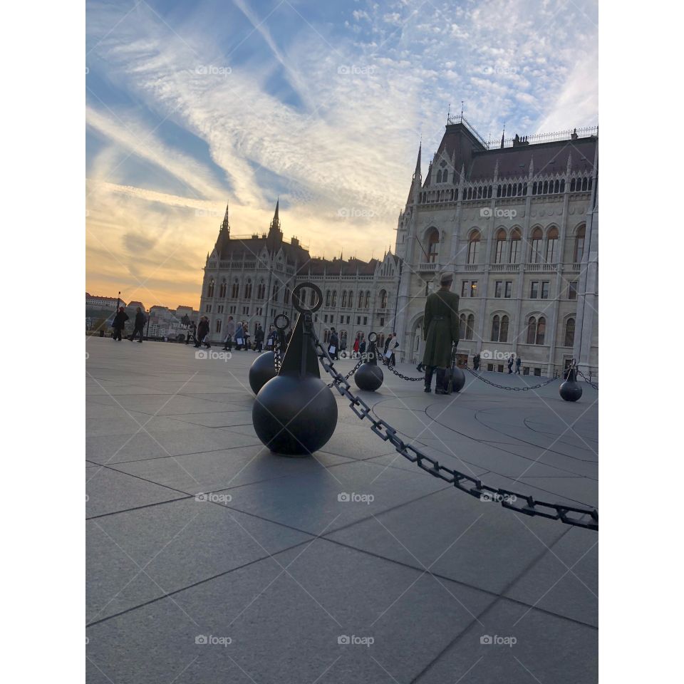 Sunset by Budapest Parliament absolutely stunning. The architecture is absolutely out of this world. 