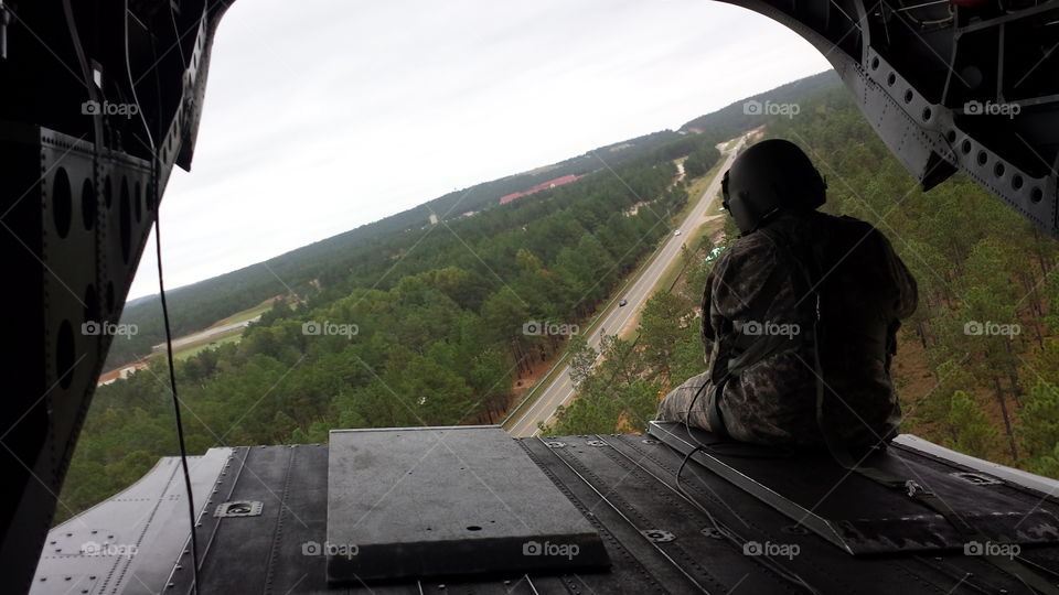 Riding in the sky. The view from a CH-47 Chinook
