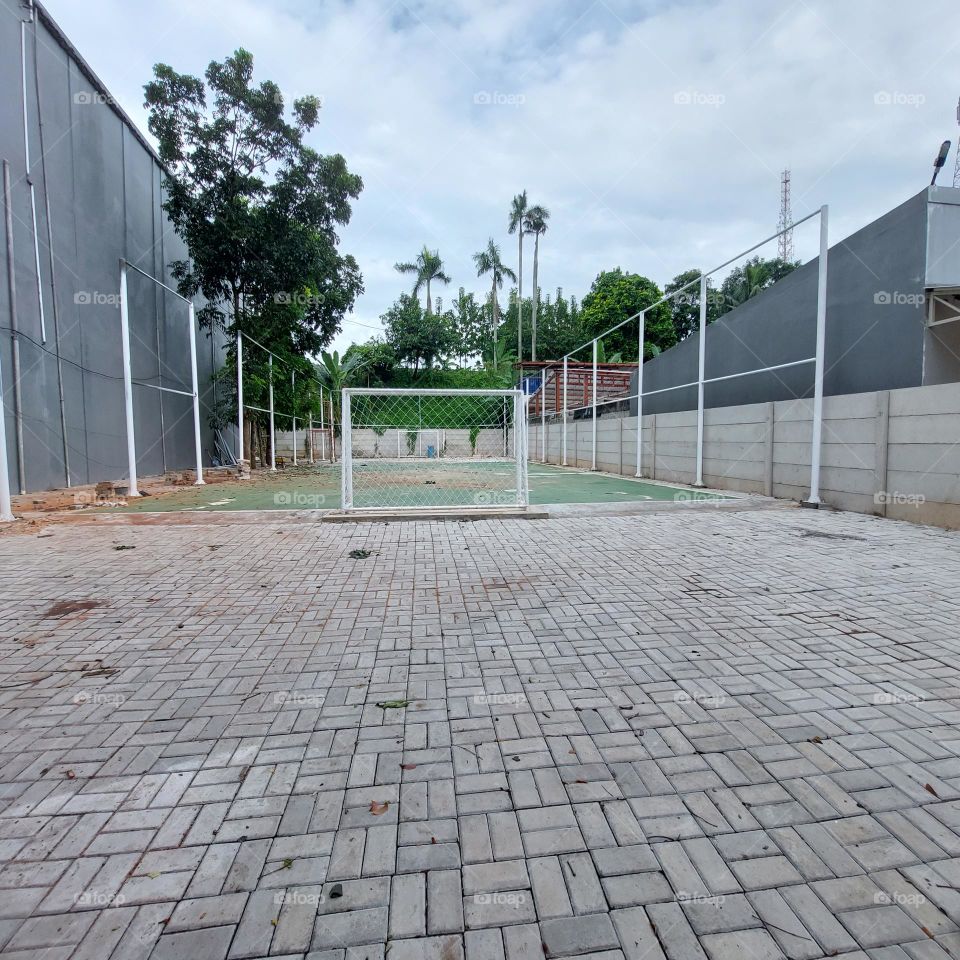 mini soccer field under construction