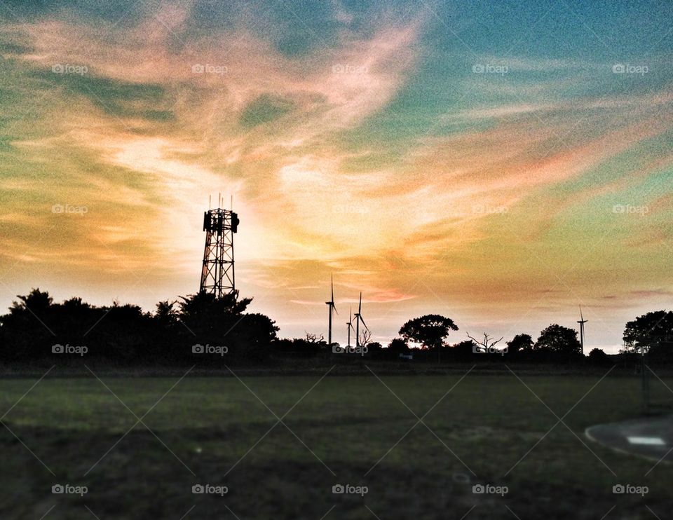 field summer sunset united kingdom by mrgrambo
