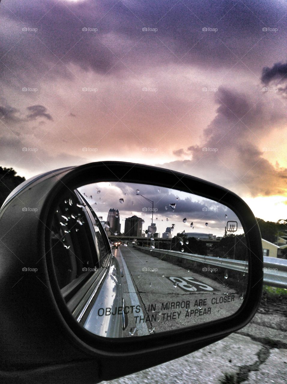 Driving rain. Driving through Orlando rain