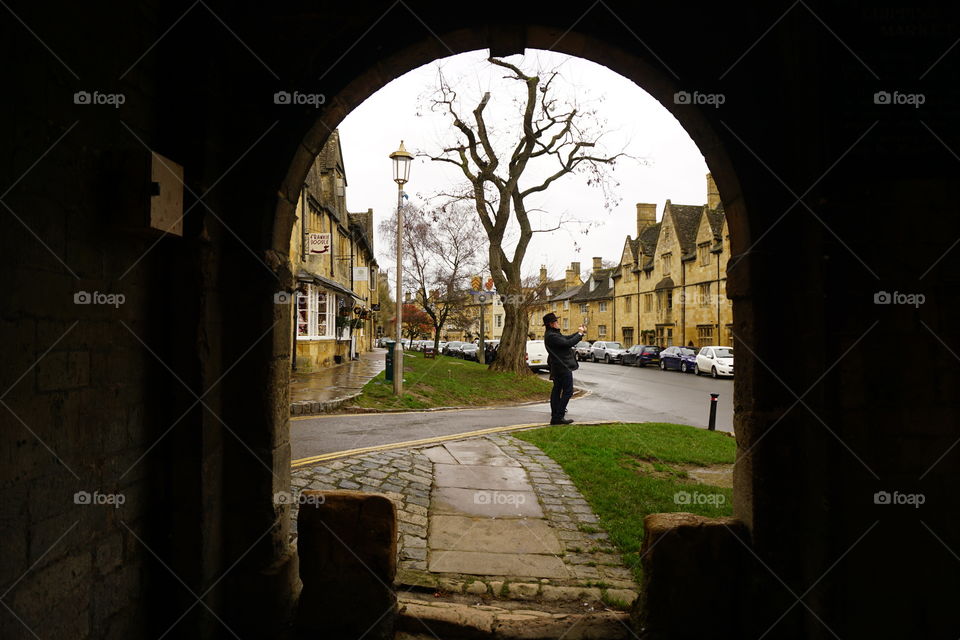 A Bleak Winters Day View Taken Inside Chipping Campden Market Hall 