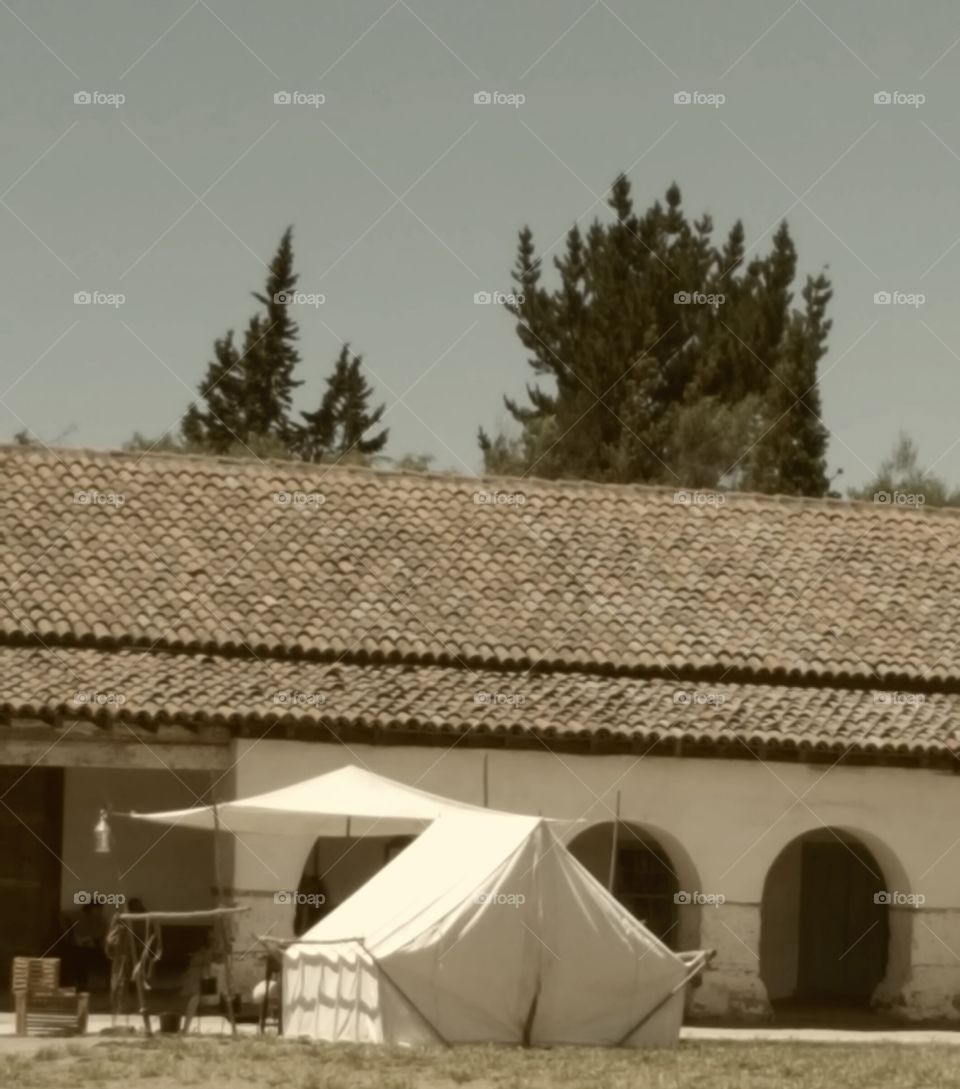 tents in history reenactment  in San Juan Bautista