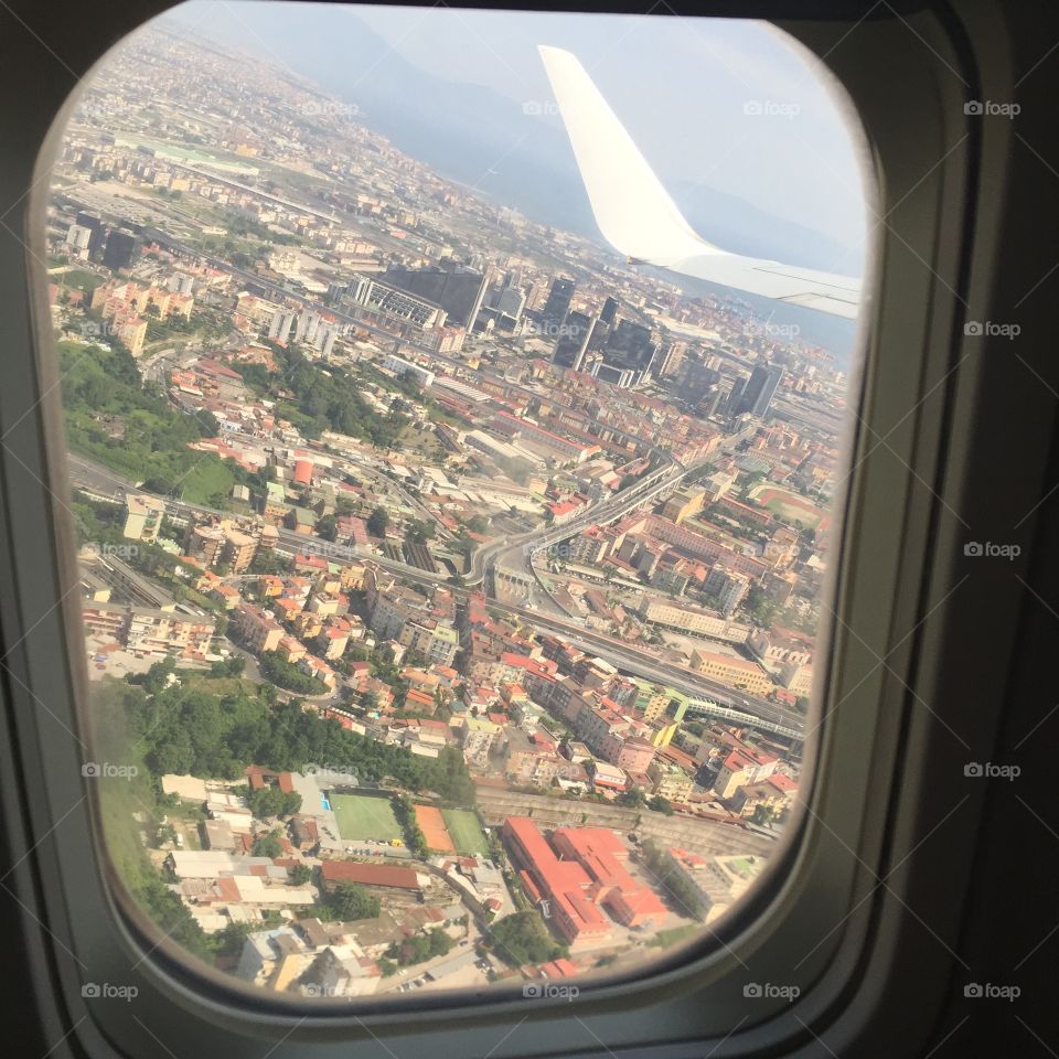 Takeoff!. Leaving Amsterdam behind.
