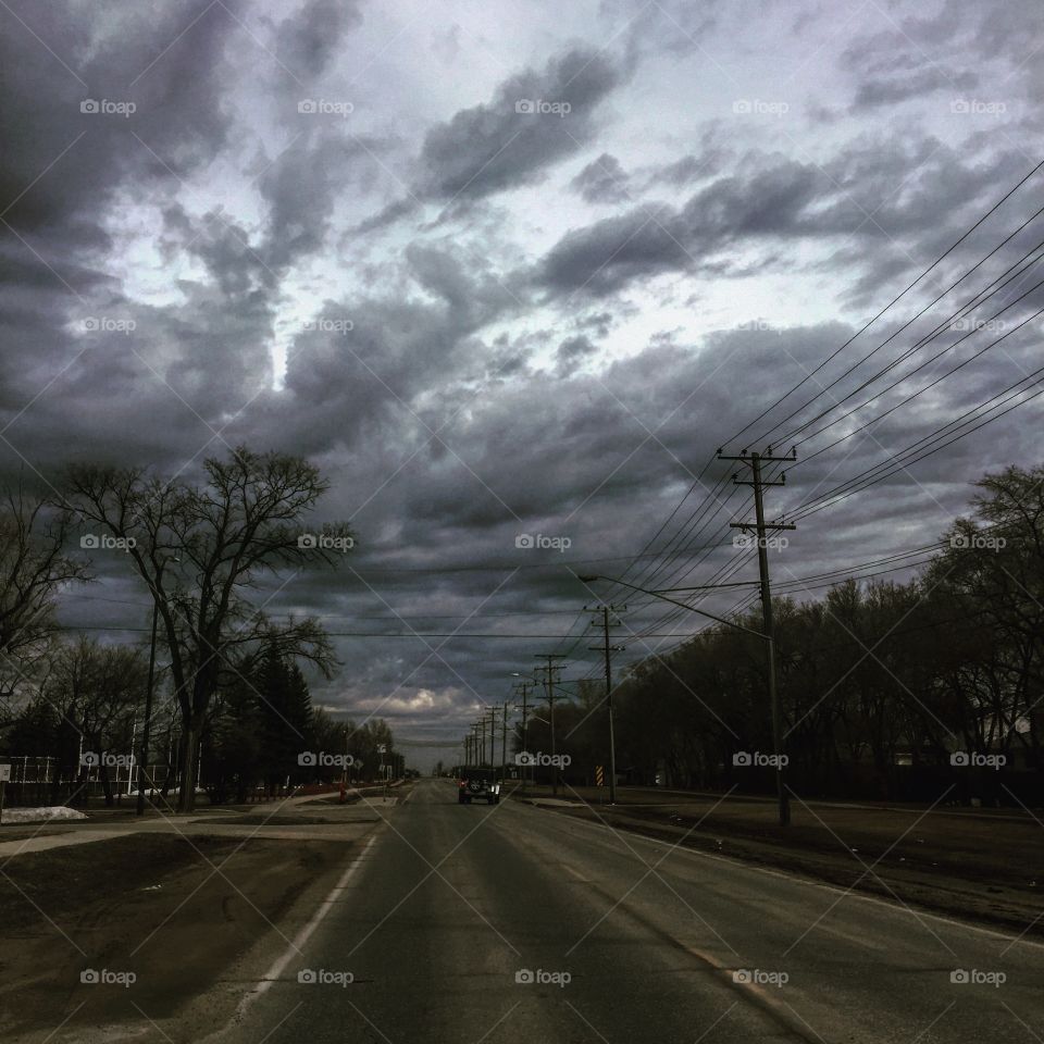 Road, Street, Storm, Sky, Guidance