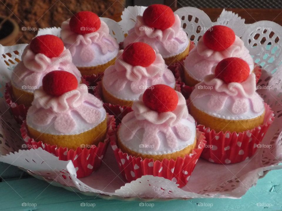 cupcakes made of polar cloth