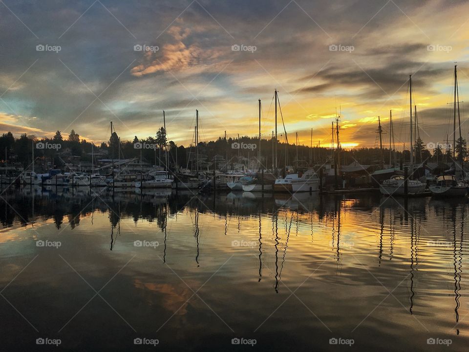 Sunrise Reflection at the Marina