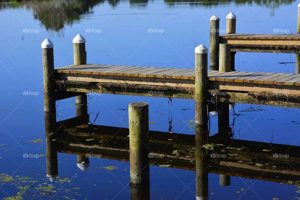 Boat Pier And Reflection, Slidell, La.