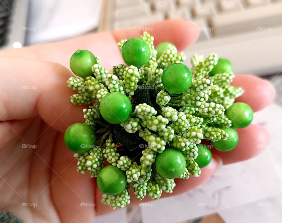 small bouquet in hand