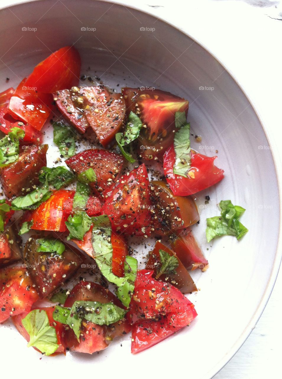 summer salad tomatoes basil by mhavertj