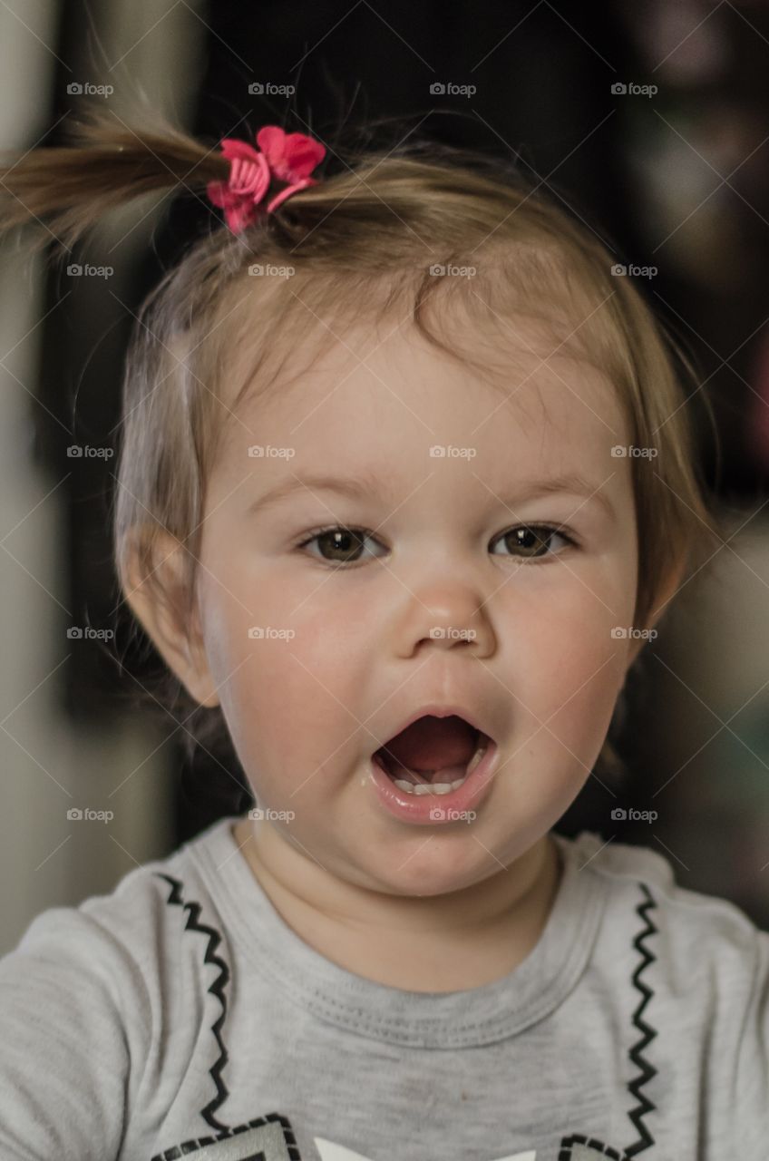 Close-up of baby girl