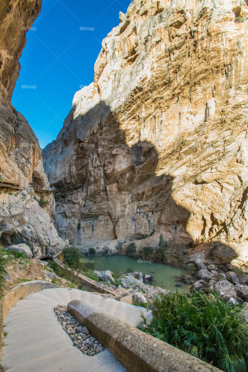 a beautiful canyon scene at el Camino Del Rey in antequera, Malaga
