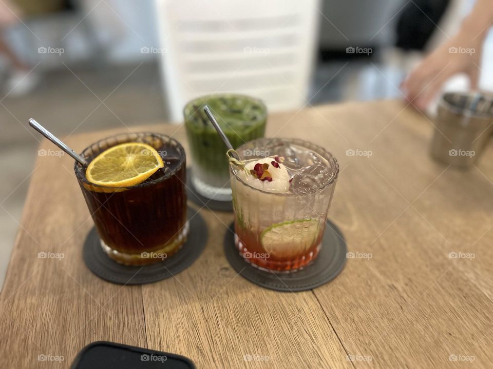 Lem&Lychee jus in cafe