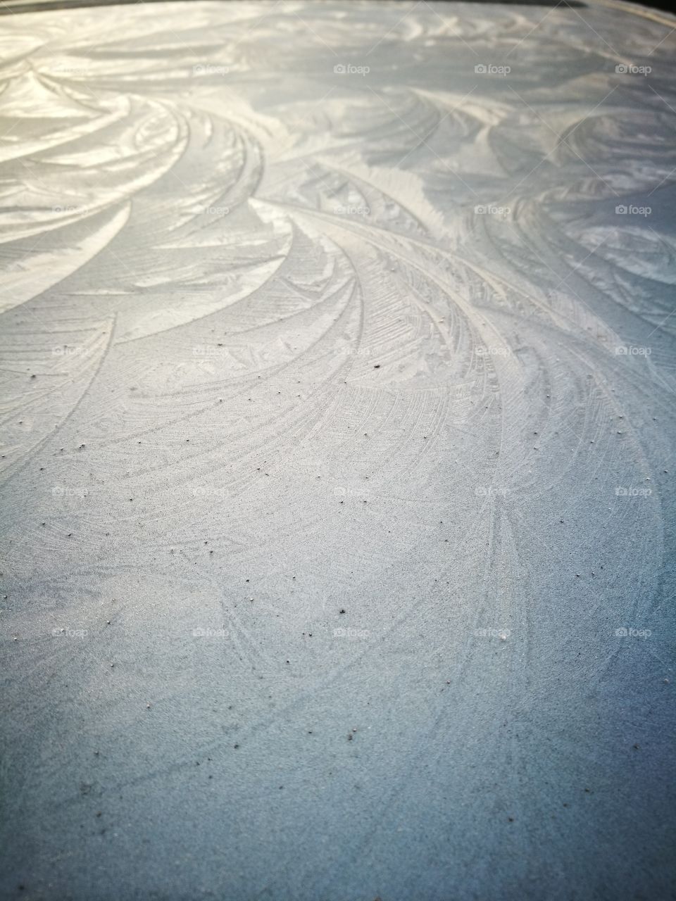 Frosty morning on the car