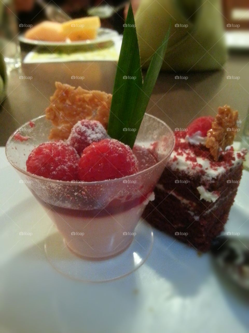 Close-up of desserts