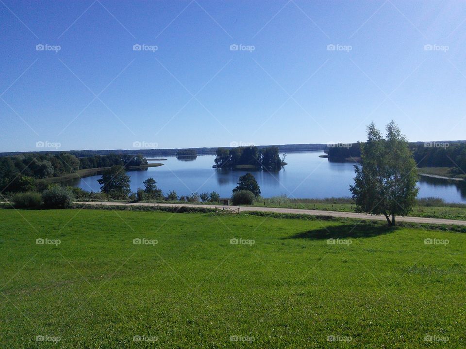 Lake in the morning, tourism in Lithuania