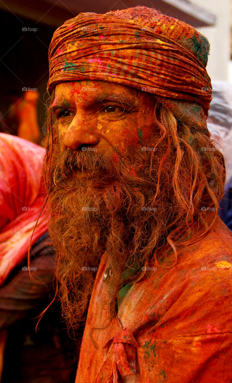 portrait holi festival India