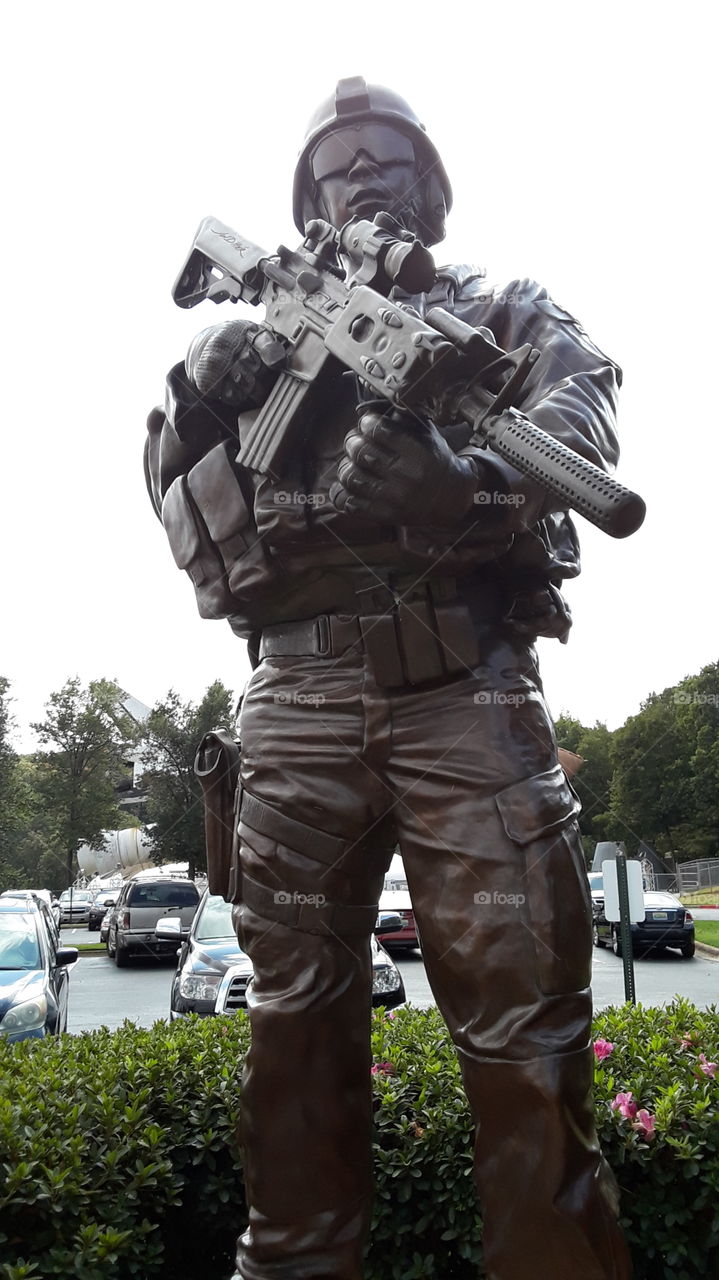 Soldier statue at Huntsville Scace Center