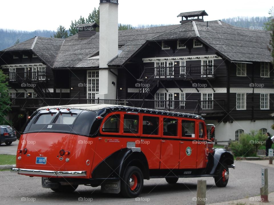 Red Bus at Glacier