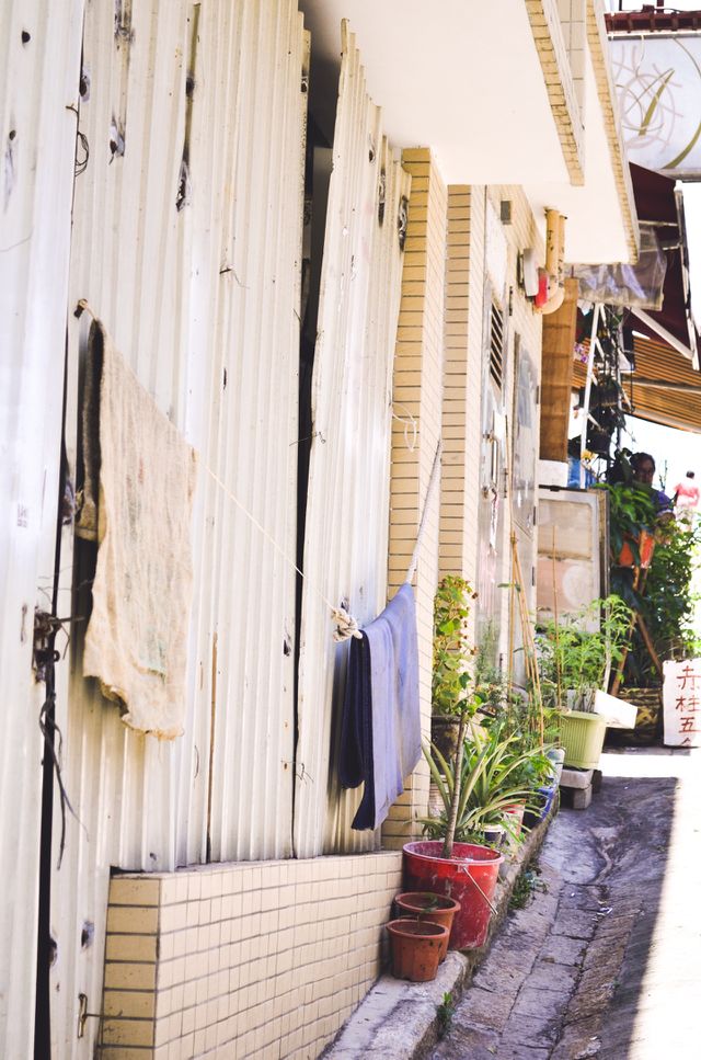 A bright market alley, Hong Kong