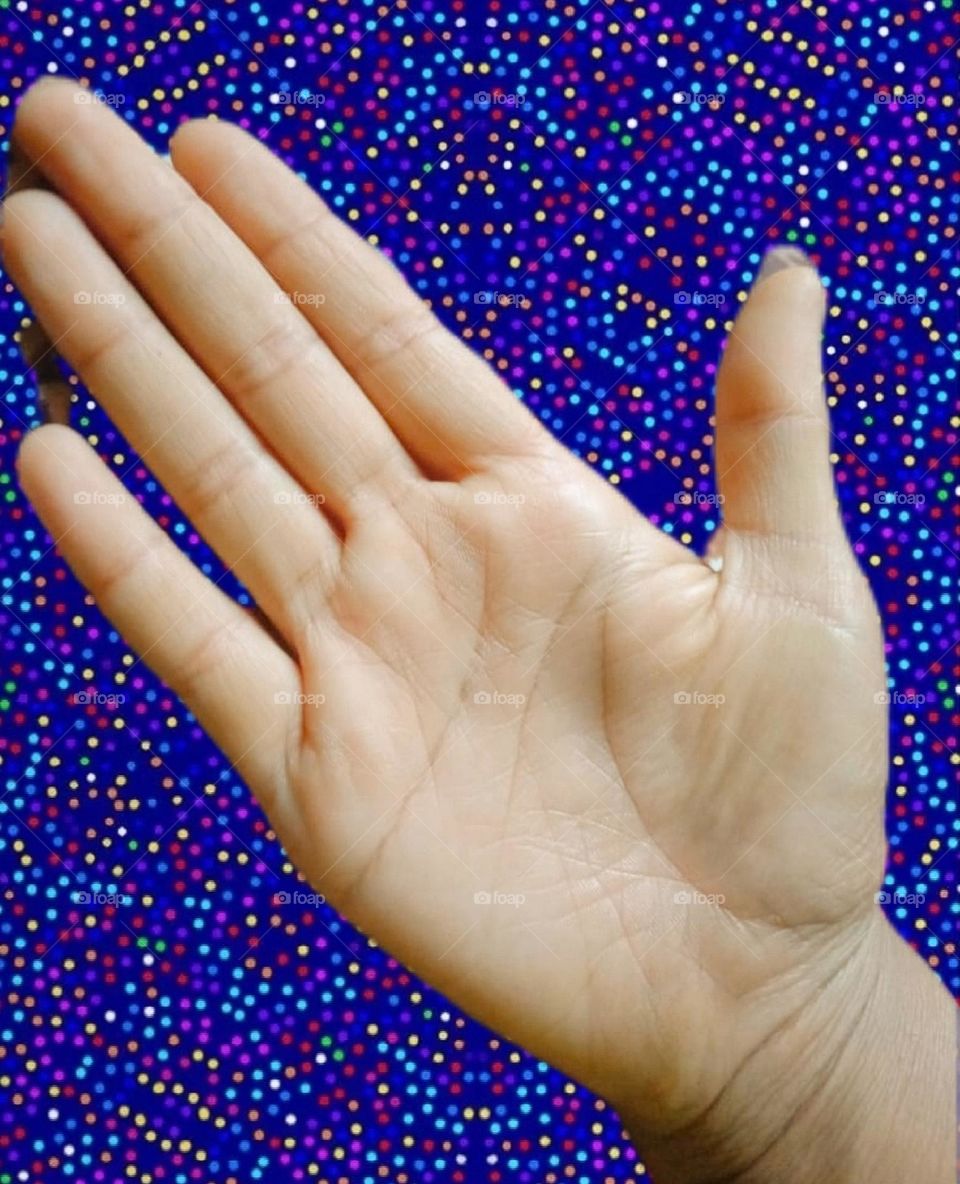 the palm of my right hand.