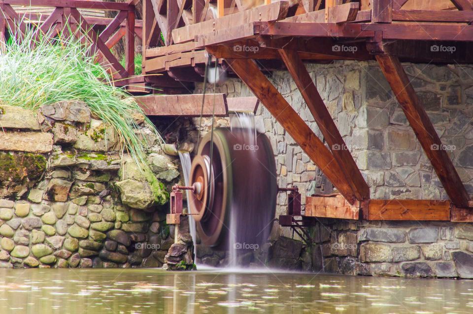 water mill with long exposure