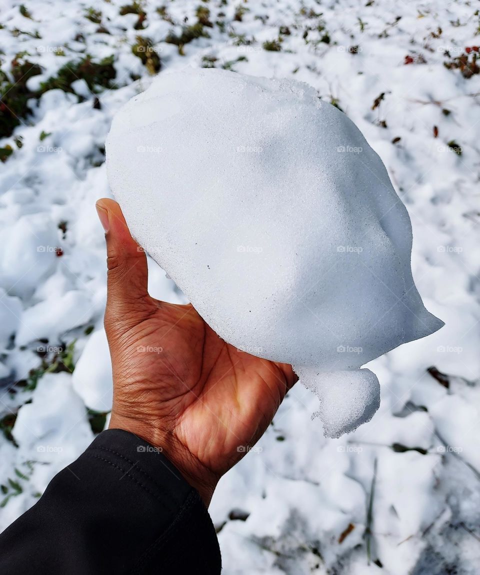 snowball snow day in the mountains