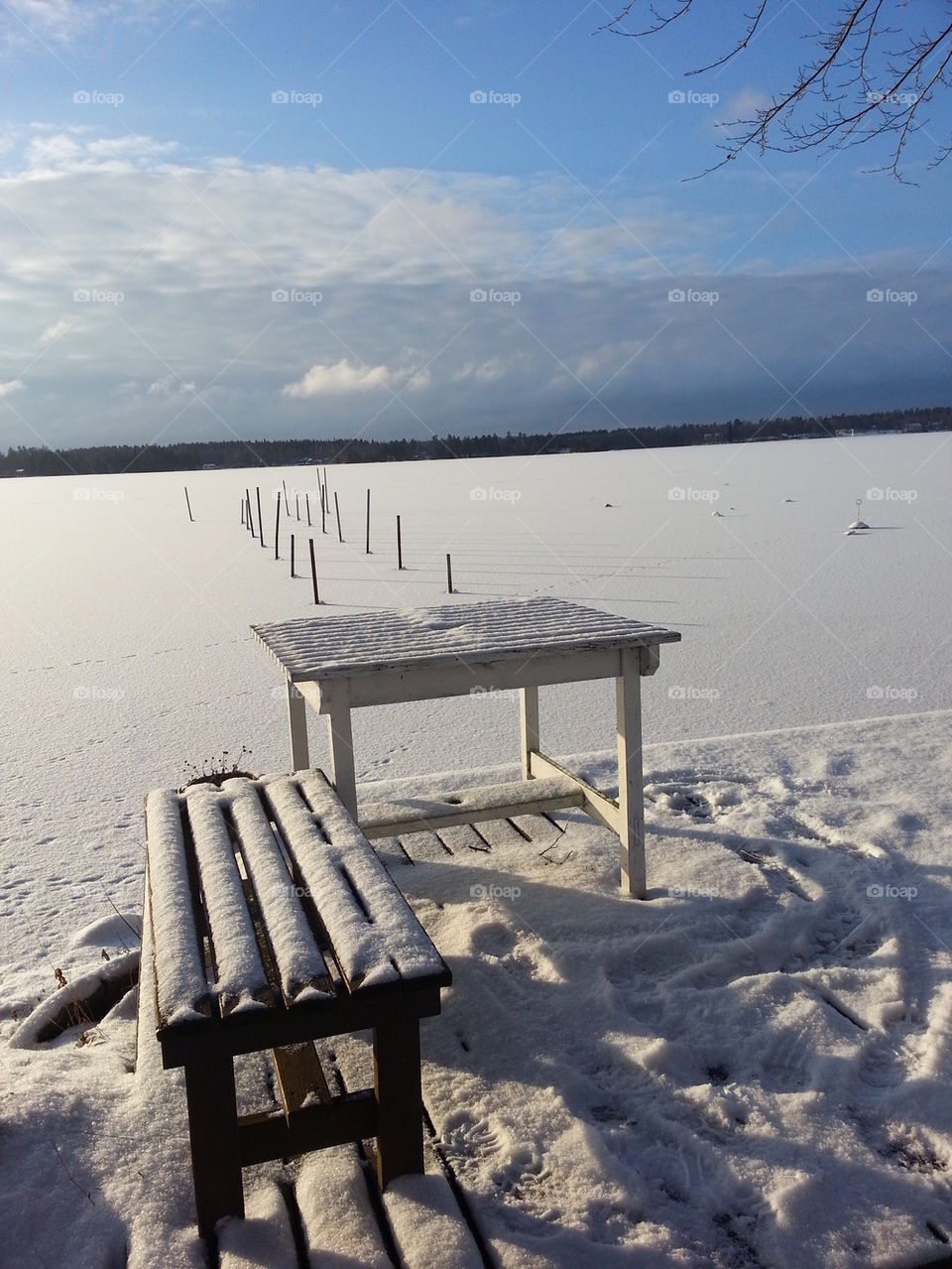 Frozen lake