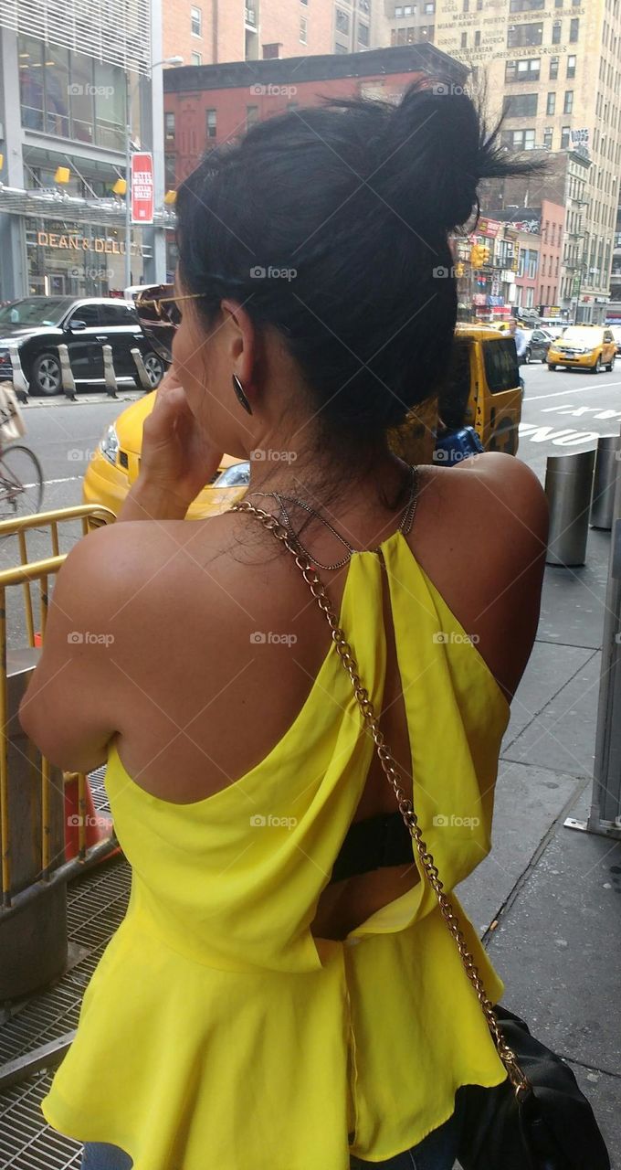 Summer Fashion Yellow Top NYC