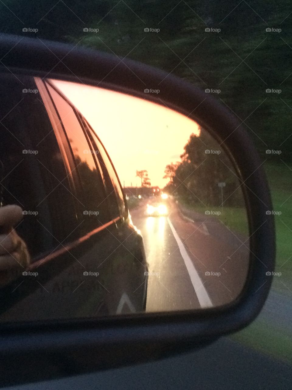 Sunset behind
